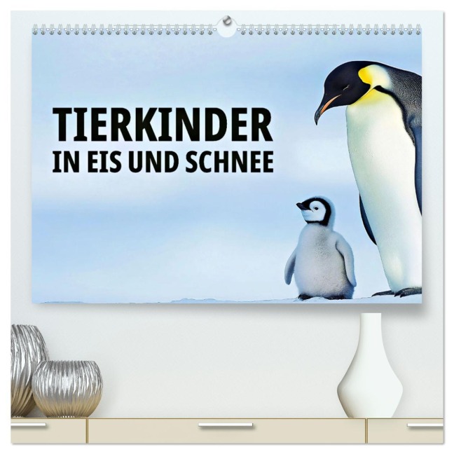 Tierkinder in Eis und Schnee (hochwertiger Premium Wandkalender 2026 DIN A2 quer), Kunstdruck in Hochglanz - Susan Michel