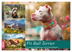 Pit Bull Terrier. Zwischen Wildblumen und Großstadtglanz (Wandkalender 2026 DIN A2 quer), CALVENDO Monatskalender - Rose Hurley