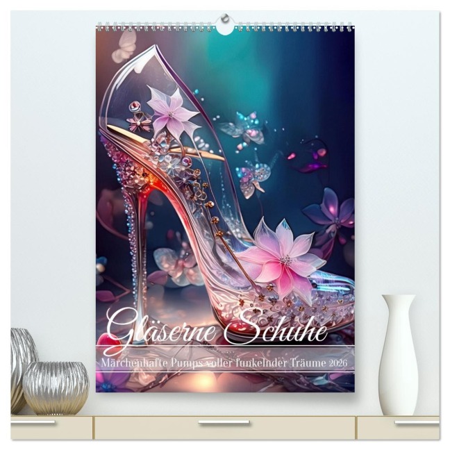 Gläserne Schuhe - Märchenhafte Pumps voller funkelnder Träume (hochwertiger Premium Wandkalender 2026 DIN A2 hoch), Kunstdruck in Hochglanz - Fotodesign Verena Scholze