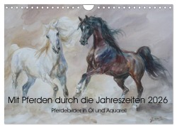 Cover-Bild zum Titel 'Mit Pferden durch die Jahreszeiten - Pferdebilder in Öl und Aquarell (Wandkalender 2026 DIN A4 quer), CALVENDO Monatskalender' von 'Zenon Aniszewski'
