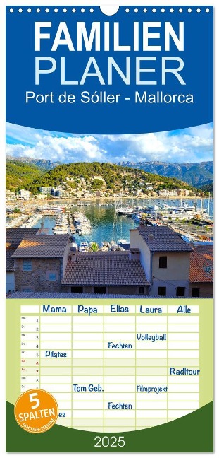 Familienplaner 2025 - Port de Sóller - Mallorca mit 5 Spalten (Wandkalender, 21 x 45 cm) CALVENDO - Piera Marlena Büchler