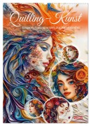 Cover-Bild zum Titel 'Quilling-Kunst - Elegante Frauenporträts aus Papierstreifen (Wandkalender 2026 DIN A2 hoch), CALVENDO Monatskalender' von 'Anja Frost'