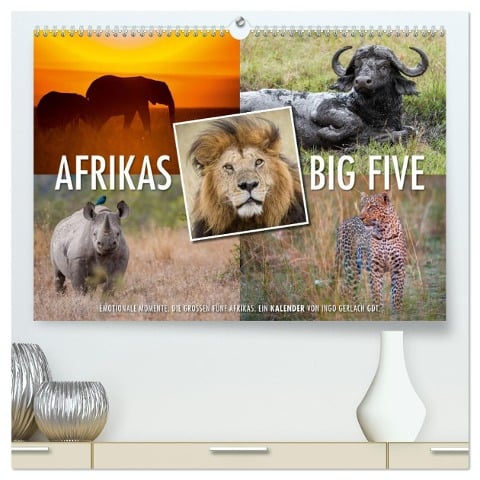 Emotionale Momente: Afrikas Big Five / CH-Version (hochwertiger Premium Wandkalender 2025 DIN A2 quer), Kunstdruck in Hochglanz - Ingo Gerlach GDT