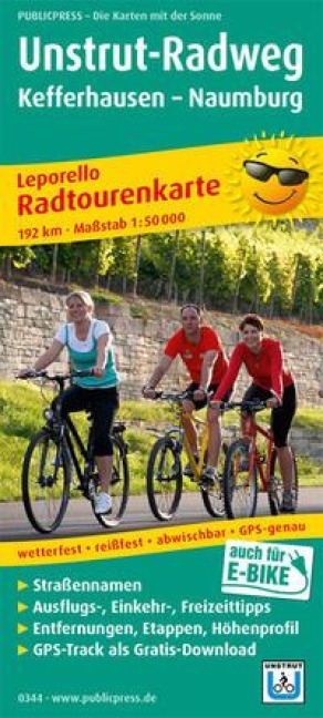 Unstrut-Radweg, Kefferhausen - Naumburg 1 : 50 000 - 