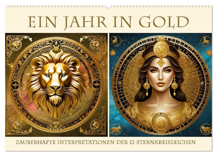 Ein Jahr in Gold (Wandkalender 2025 DIN A2 quer), CALVENDO Monatskalender - Claudia Kleemann