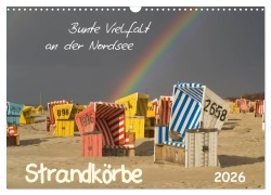 Cover-Bild zum Titel 'Strandkörbe - bunte Vielfalt an der Nordsee (Wandkalender 2026 DIN A3 quer), CALVENDO Monatskalender' von 'Roland T. Frank'