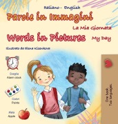 Cover-Bild zum Titel 'Words in Pictures - My Day (Italian English Bilingual Children's Book)' von 'Kidkiddos Books'