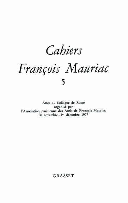 Cahiers numéro 05 - François Mauriac