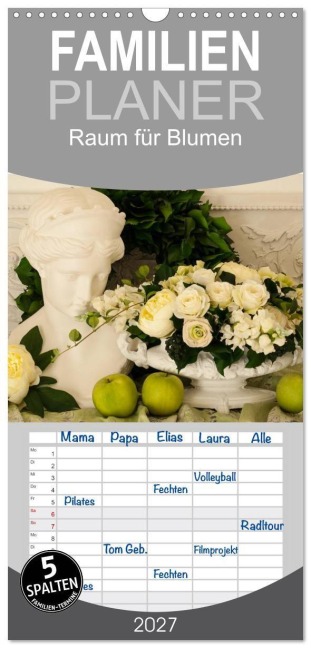 Familienplaner 2027 - Raum für Blumen mit 5 Spalten (Wandkalender, 21 x 45 cm) CALVENDO - Simone Meyer