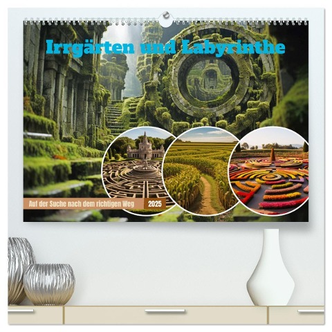 Irrgärten und Labyrinthe (hochwertiger Premium Wandkalender 2025 DIN A2 quer), Kunstdruck in Hochglanz - Steffen Gierok-Latniak