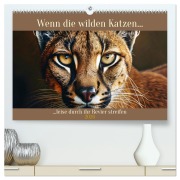 Cover-Bild zum Titel 'Wenn die wilden Katzen leise durch ihr Revier streifen (hochwertiger Premium Wandkalender 2026 DIN A2 quer), Kunstdruck in Hochglanz' von ''