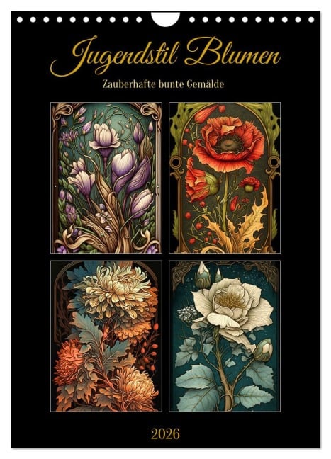 Jugendstil Blumen (Wandkalender 2026 DIN A4 hoch), CALVENDO Monatskalender - Sabine Löwer