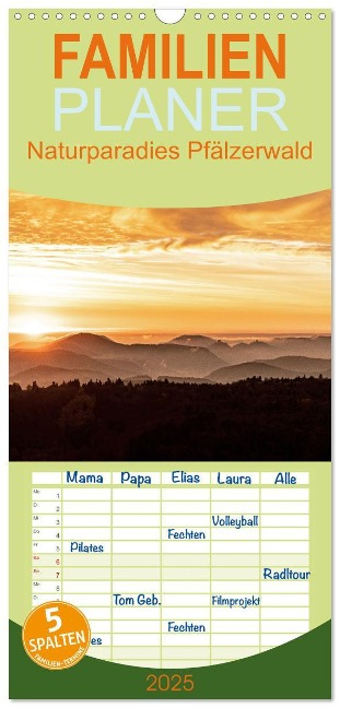 Familienplaner 2025 - Naturparadies Pfälzerwald mit 5 Spalten (Wandkalender, 21 x 45 cm) CALVENDO - Momentfänger Patricia Flatow