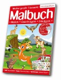 Cover-Bild zum Titel 'Meine große Tierwelt Malbuch: Malen, Quizfragen, Stickern' von ''