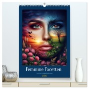 Feminine Facetten - Portraits in Doppelbelichtung (hochwertiger Premium Wandkalender 2026 DIN A2 hoch), Kunstdruck in Hochglanz - Fotodesign Verena Scholze