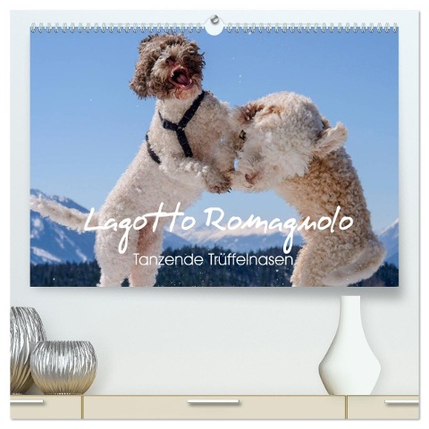 Lagotto Romagnolo Tanzende Trüffelnasen (hochwertiger Premium Wandkalender 2024 DIN A2 quer), Kunstdruck in Hochglanz - Wuffclick-Pic Wuffclick-Pic