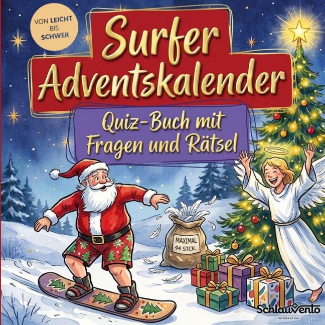 Surfer-Adventskalender: Quiz-Buch mit Fragen und Rätsel - Schlauvento Interactive