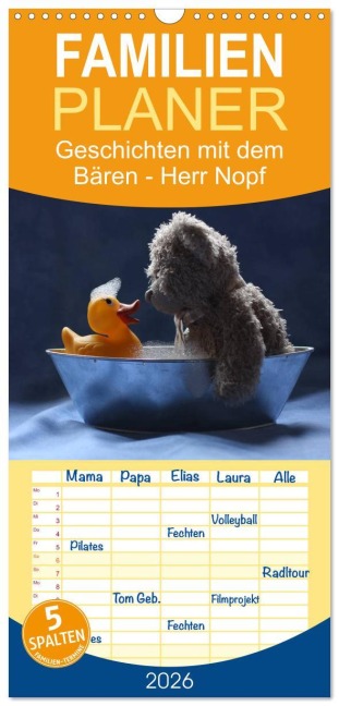 Familienplaner 2026 - Bärentraum mit 5 Spalten (Wandkalender, 21 x 45 cm) CALVENDO - Michaela Kanthak