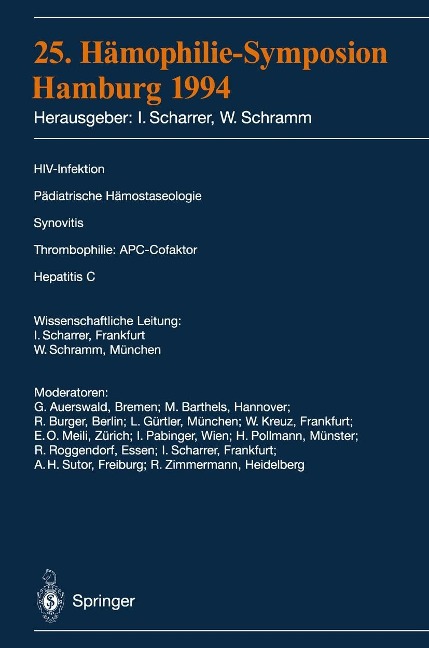 25. Hämophilie-Symposium Hamburg 1994 - 