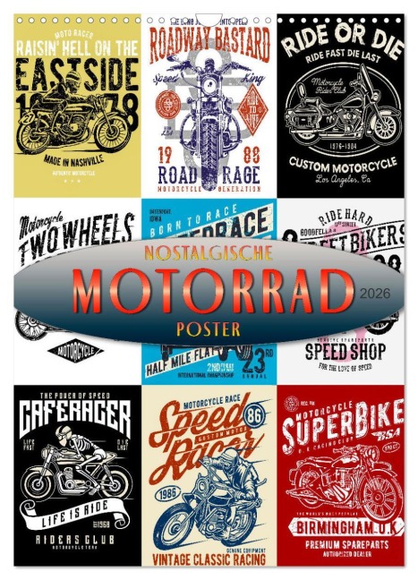 Motorrad - nostalgische Poster (Wandkalender 2026 DIN A3 hoch), CALVENDO Monatskalender - Peter Roder