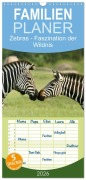 Cover-Bild zum Titel 'Familienplaner 2026 - Zebras - Faszination der Wildnis mit 5 Spalten (Wandkalender, 21 x 45 cm) CALVENDO' von 'Nadine Haase'