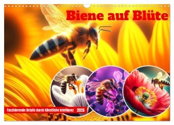 Cover-Bild zum Titel 'Biene auf Blüte - Faszinierende Details durch künstliche Intelligenz (Wandkalender 2026 DIN A3 quer), CALVENDO Monatskalender' von 'Marco Warstat'