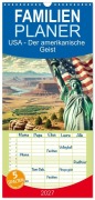 Cover-Bild zum Titel 'Familienplaner 2027 - USA - Der amerikanische Geist mit 5 Spalten (Wandkalender, 21 x 45 cm) CALVENDO' von 'Marco Warstat'