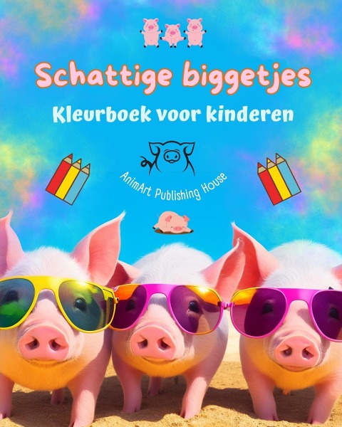 Schattige biggetjes - Kleurboek voor kinderen - Creatieve scènes van grappige varkentjes - Ideaal cadeau voor kinderen - Animart Publishing House