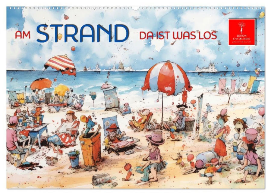 Am Strand da ist was los (Wandkalender 2026 DIN A2 quer), CALVENDO Monatskalender - Peter Roder