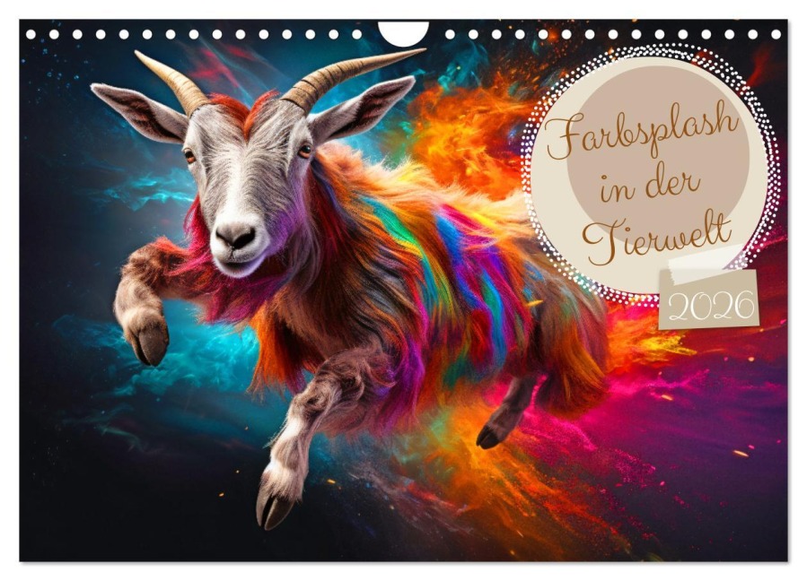 Farbsplash in der Tierwelt (Wandkalender 2026 DIN A4 quer), CALVENDO Monatskalender - Rupert Kowalski