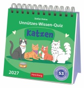 Cover-Bild zum Titel 'Unnützes-Wissen-Quiz Katzen Premium-Postkartenkalender 2027 - Kalender mit 53 Rätselkarten' von 'Stefan Heine'
