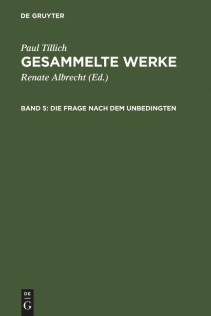 Die Frage nach dem Unbedingten - Paul Tillich