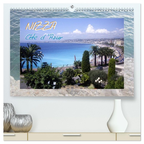 Nizza, Côte d'Azur (hochwertiger Premium Wandkalender 2024 DIN A2 quer), Kunstdruck in Hochglanz - Elinor Lavende