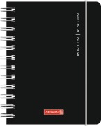 BRUNNEN Schülerkalender (2025/2026) "Plain Black", 1 Seite = 1 Tag, A6, 352 Seiten, PP-Umschlag, schwarz - 
