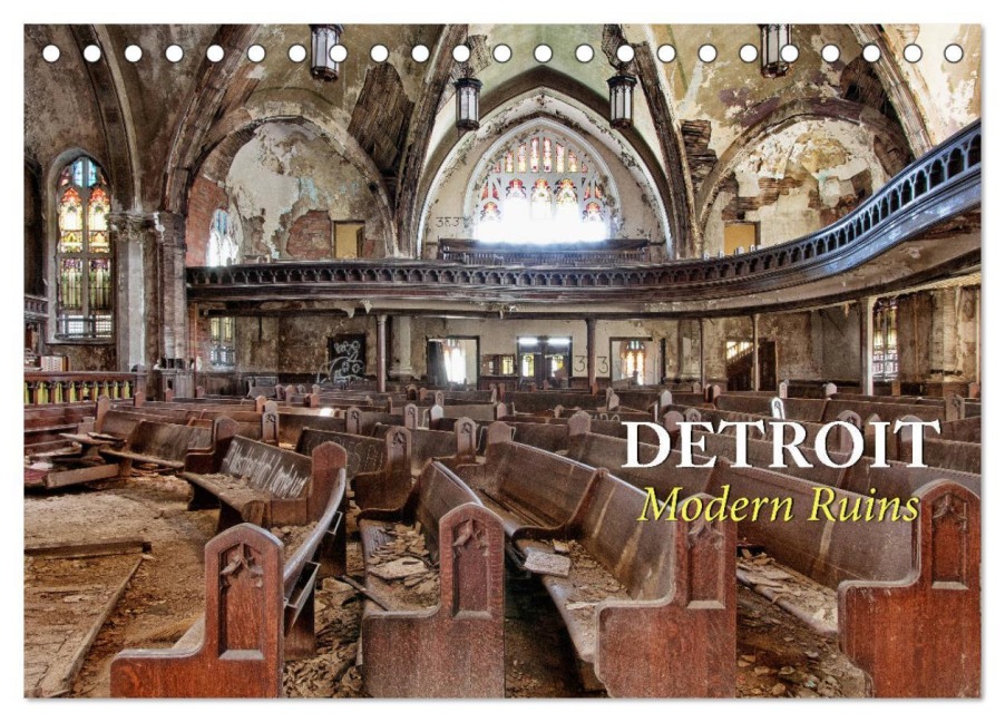 Detroit - Modern Ruins (Tischkalender 2026 DIN A5 quer), CALVENDO Monatskalender - Peter Kersten