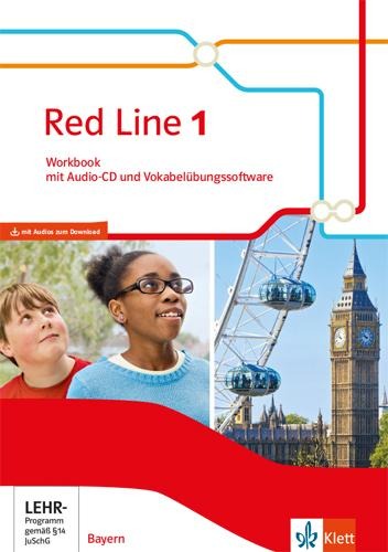 Red Line 1.Workbook mit Audios und Vokabelübungssoftware Klasse 5. Ausgabe für Bayern ab 2017 - 