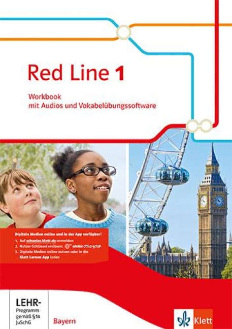 Red Line 1.Workbook mit Audios und Vokabelübungssoftware Klasse 5. Ausgabe für Bayern ab 2017 - 