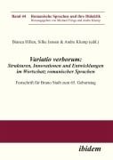 Cover-Bild zum Titel 'Variatio verborum: Strukturen, Innovationen und Entwicklungen im Wortschatz romanischer Sprachen' von ''