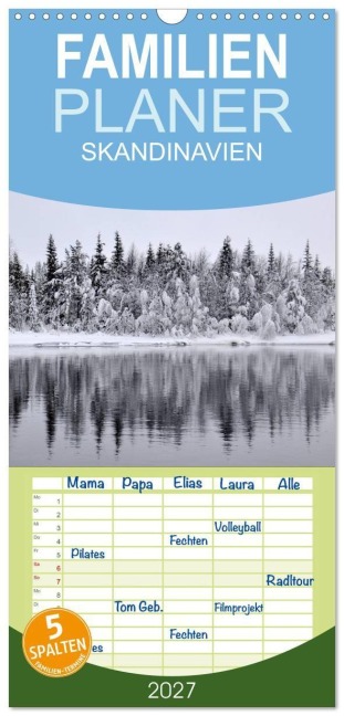 Familienplaner 2027 - SKANDINAVIEN mit 5 Spalten (Wandkalender, 21 x 45 cm) CALVENDO - Gugigei Gugigei