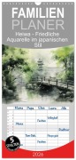 Familienplaner 2026 - Heiwa - Friedliche Aquarelle im japanischen Stil mit 5 Spalten (Wandkalender, 21 x 45 cm) CALVENDO - Cathrin Illgen