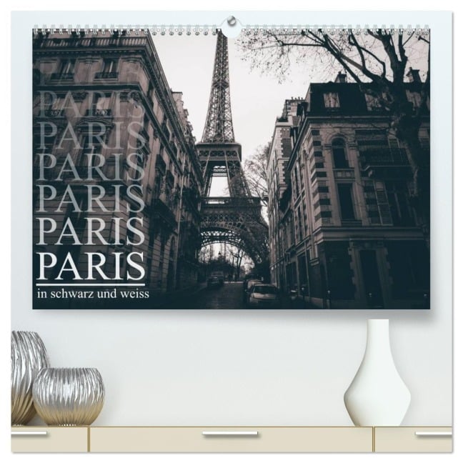 Paris - in schwarz und weiss (hochwertiger Premium Wandkalender 2026 DIN A2 quer), Kunstdruck in Hochglanz - Christian Lindau