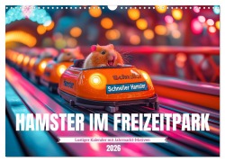 Cover-Bild zum Titel 'Hamster im Freizeitpark - Lustiger Kalender mit Jahrmarkt-Motiven (Wandkalender 2026 DIN A3 quer), CALVENDO Monatskalender' von 'Mb Fotografie'