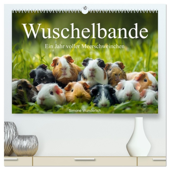 Wuschelbande - Ein Jahr voller Meerschweinchen (hochwertiger Premium Wandkalender 2026 DIN A2 quer), Kunstdruck in Hochglanz - 