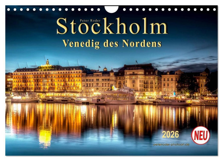 Stockholm - Venedig des Nordens (Wandkalender 2026 DIN A4 quer), CALVENDO Monatskalender - Peter Roder