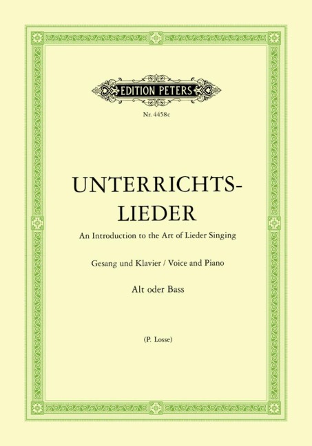 Album of 60 Lieder from Bach to Reger, 'Unterrichts-Lieder' - 