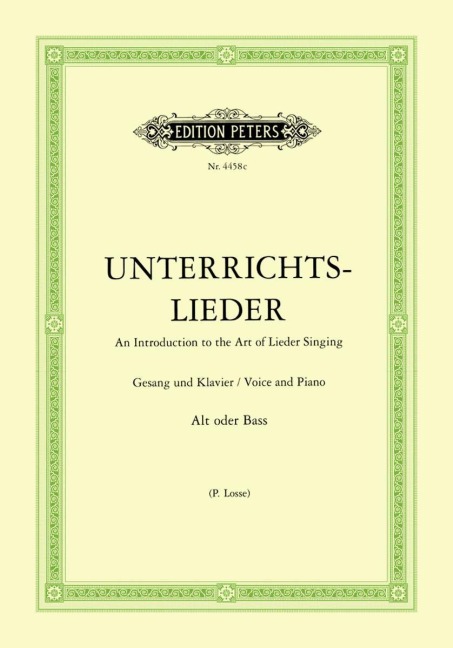 Album of 60 Lieder from Bach to Reger, 'Unterrichts-Lieder' - 