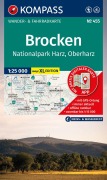 Cover-Bild zum Titel 'KOMPASS Wanderkarte 455 Brocken, Nationalpark Harz, Oberharz 1:25.000' von ''