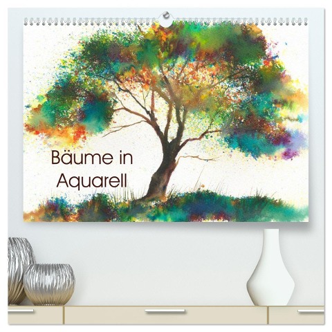 Bäume in Aquarell (hochwertiger Premium Wandkalender 2025 DIN A2 quer), Kunstdruck in Hochglanz - Jitka Krause