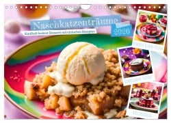 Cover-Bild zum Titel 'Naschkatzenträume - Sündhaft leckere Desserts mit einfachen Rezepten (Wandkalender 2026 DIN A4 quer), CALVENDO Monatskalender' von 'Fred Schimak'