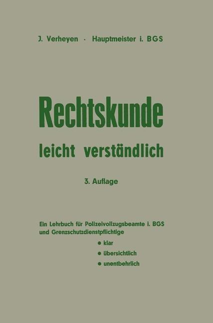 Rechtskunde - leicht verständlich - Josef Verheyen